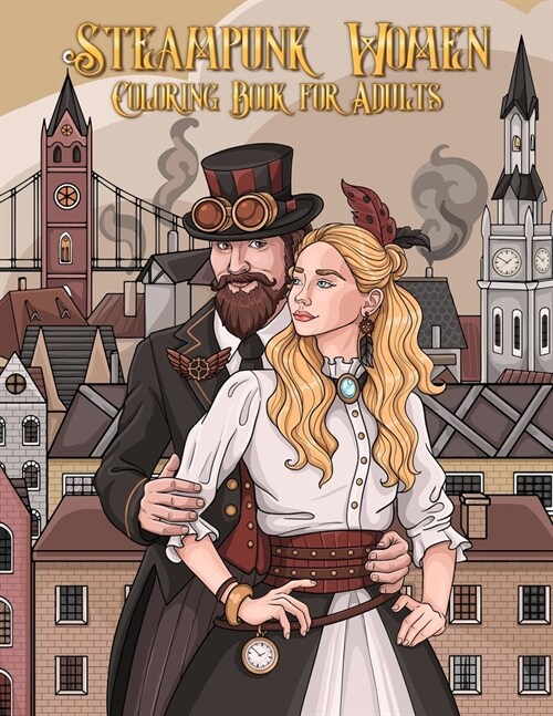 Steampunk Women Coloring Book for Adults (Paperback)