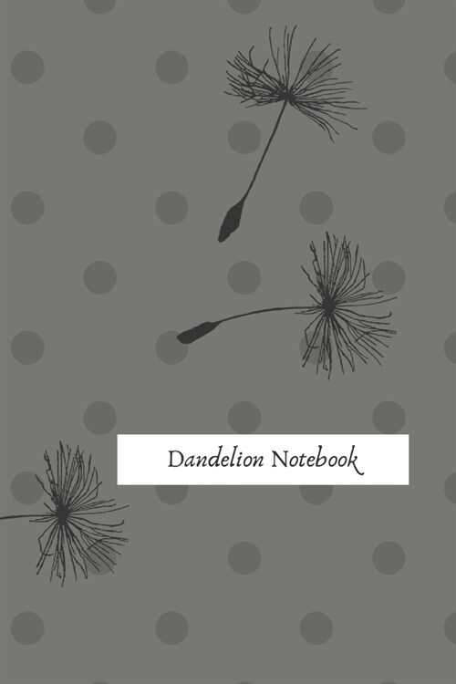 Dandelion Wishes Diary: Simple journal for nature lovers to write, doodle and draw: Dandelion Seed Flowing 6*9 inches, 100 lined pages, white (Paperback)