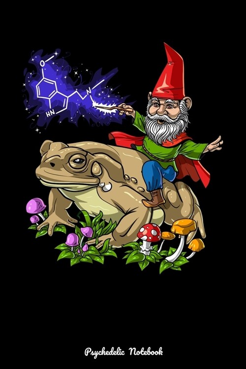 Psychedelic Notebook: Fantasy Gnome Riding Bufo Alvarius Toad Psychedelic Trip Notebook (Paperback)