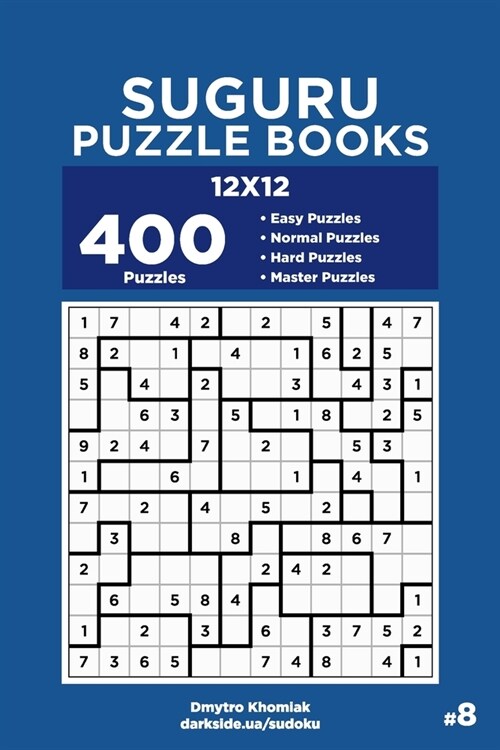 Suguru Puzzle Books - 400 Easy to Master Puzzles 12x12 (Volume 8) (Paperback)