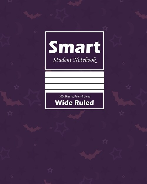 Smart Student Notebook, Wide Ruled 8 x 10 Inch, Grade School, Large 100 Sheet, Purple Cover (Paperback)