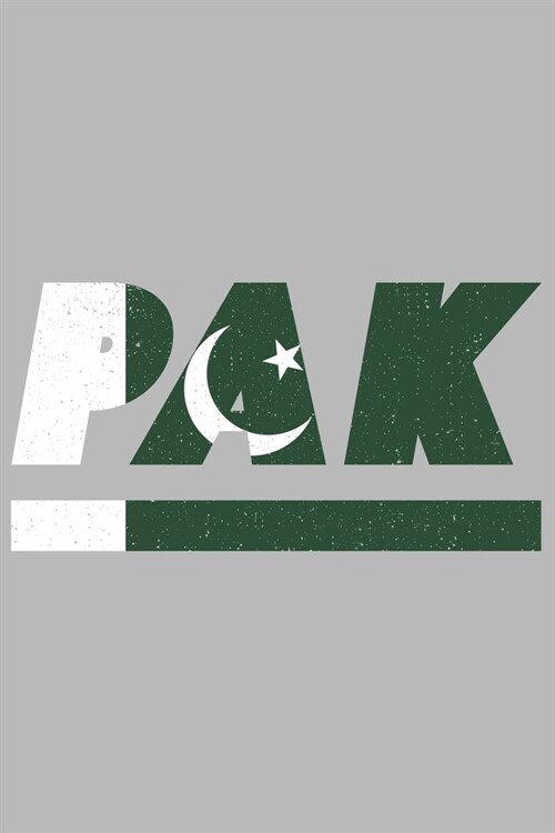 Pak: Pakistan Notizbuch mit karo 120 Seiten in wei? Notizheft mit der pakistanischen Flagge (Paperback)