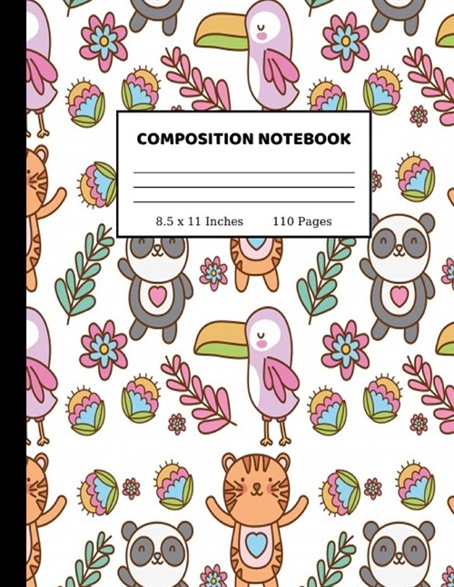 Composition Notebook: Pretty Wide Ruled Paper Notebook Journal - Wide Blank Lined Workbook for Teens Kids Students Girls for Home School Col (Paperback)