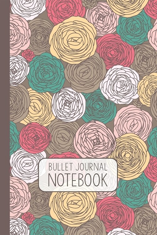 Bullet Journal: Pretty Florals Dotted Grid Notebook with 110 Numbered Pages (6x9 inches) (Paperback)