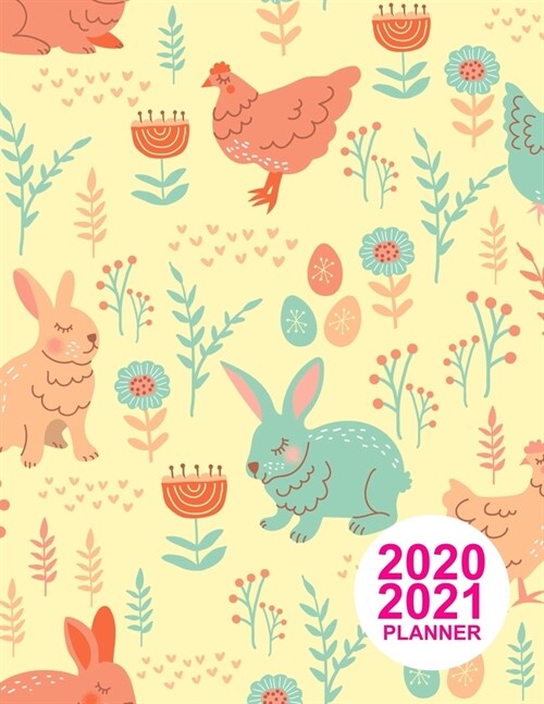 2020 2021 Planner: Simple Colorful Design Book, 8.5 x 11 Two Year 2020-2021 Calendar Planner, Monthly Schedule Organizer (24 Months Act (Paperback)