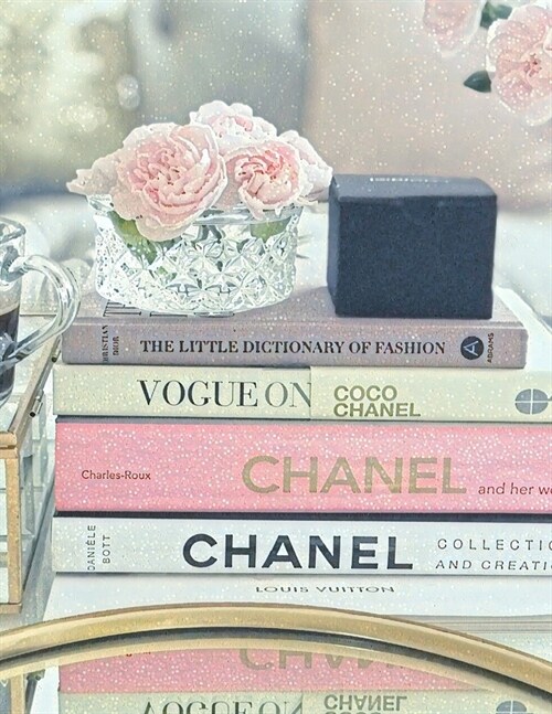 Chanel, Vogue, and the Little Dictionary of Fashion in Gold Dust: BLANK composition notebook 8.5 x 11, 118 DOT GRID PAGES (Paperback)