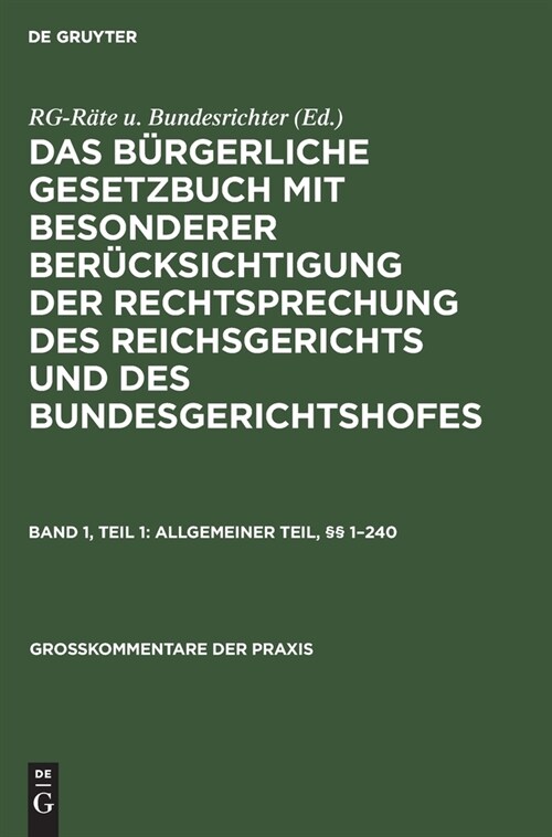 Allgemeiner Teil, ㎣ 1-240 (Hardcover, 11, Reprint 2020)