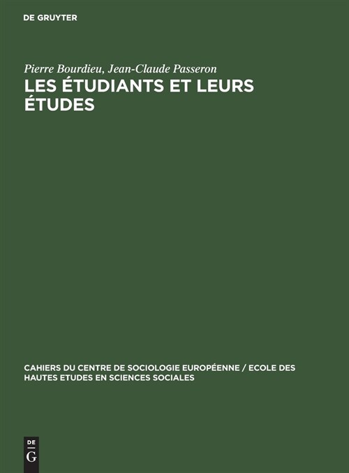 Les ?udiants Et Leurs ?udes (Hardcover, Reprint 2020)