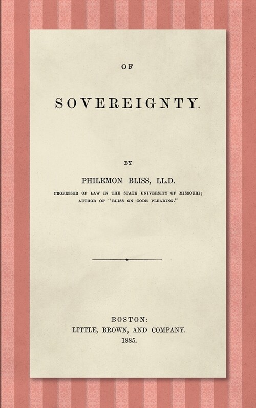 Of Sovereignty (1885) (Hardcover)