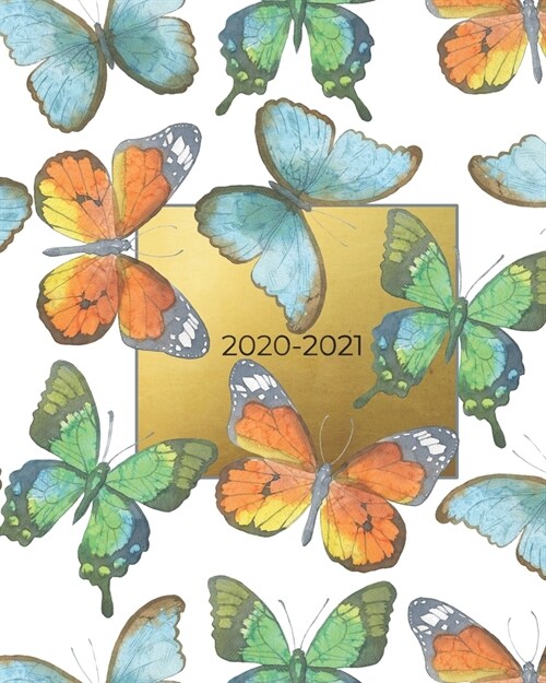 2020-2021: Pretty Monthly Planner/Organizer Gift for Butterfly Lovers - 24-Months (Jan 2020-Dec 2021) with Holidays - 2-Page Cale (Paperback)