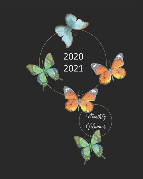 2020-2021 Monthly Planner: Pretty Butterfly Gift for Women - 2-Year Planner (Jan 2020-Dec 2021) with Holidays - 2-Page Monthly Calendar Spreads - (Paperback)