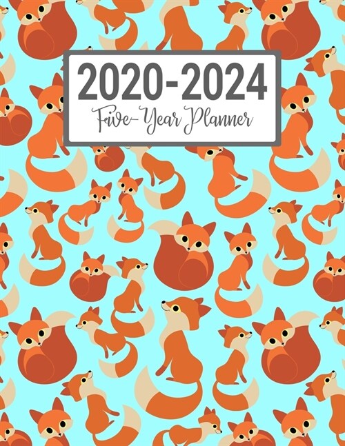 2020-2024 Five-Year Planner: Red Fox Pattern 60 Month Agenda (Paperback)