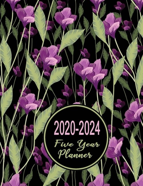 2020-2024 Five Year Planner: 5-Year Work & Personal Organizer Diary - Include Monthly Goals, Calendars & To-Do List for Sixty Months - Green Purple (Paperback)