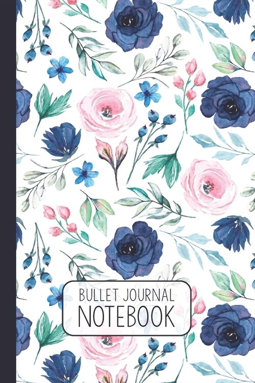 Bullet Journal: Summer Flowers on White Dotted Grid Notebook with 110 Numbered Pages (6x9 inches) (Paperback)