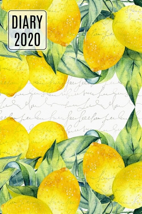 2020 Daily Diary Planner, Watercolor Lemons: Three Days Per Page Full Year Planner (Paperback)