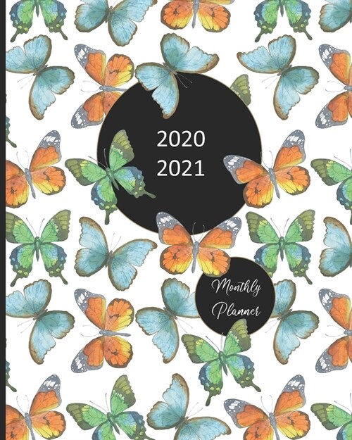 2020-2021 Monthly Planner: Butterfly Gift For Moms. 2-Year Planner With Holidays (Jan 2020-Dec 2021). 2-Page Monthly Calendar Spreads + Month-At- (Paperback)