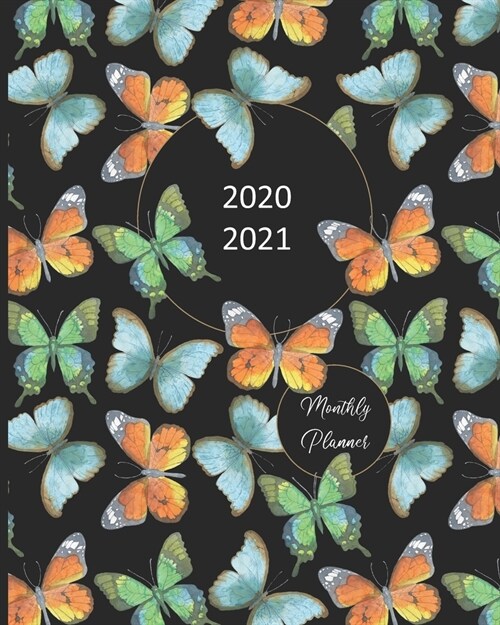 2020-2021 Monthly Planner: Pretty Butterfly Gift For Women. 24-Month Planner (Jan 2020-Dec 2021) with Holidays. 2-Page Monthly Spreads + Calendar (Paperback)