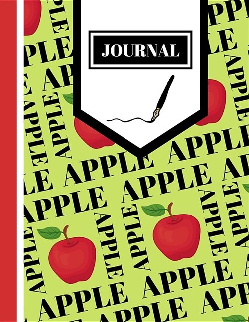 Journal: Trendy Apple Word Fruit Print Writing Gift - Lined Journal for Kids and Teens (Paperback)