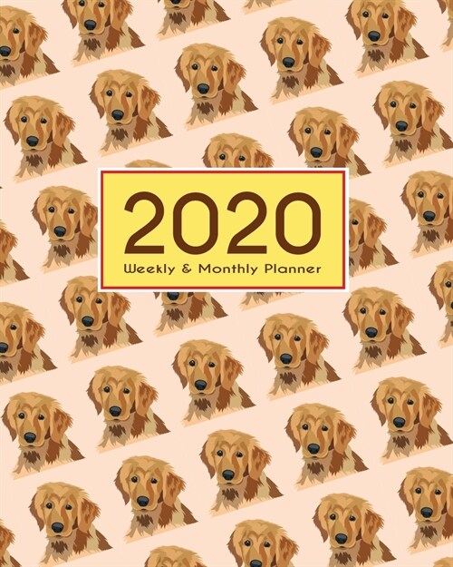 2020 Planner Weekly & Monthly 8x10 Inch: Golden Dogs One Year Weekly and Monthly Planner + Calendar Views (Paperback)