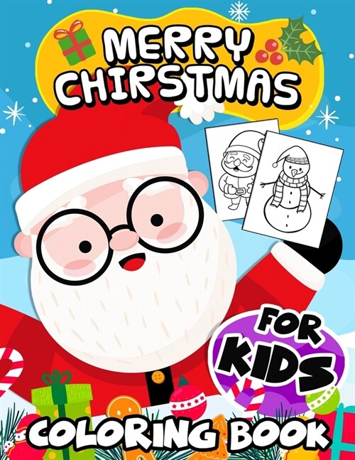 Merry Christmas Coloring Book For Kids: First Big Book Christmas Coloring Pages for Kids (Paperback)