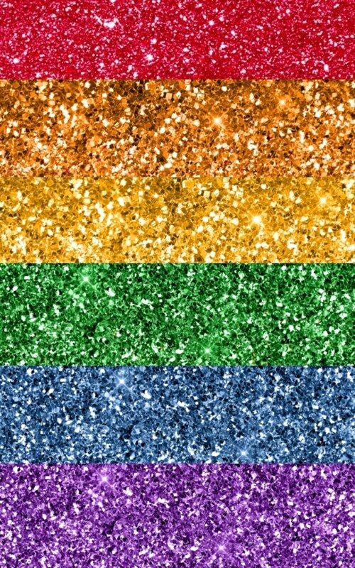 Rainbow: Glitter Notebook LGBT Flag Sparkle Faux Glitter Design, Blank Marble Paper Pages Journal (Paperback)