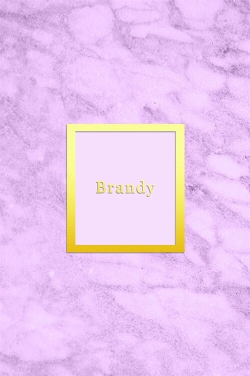 Brandy: Custom dot grid diary for girls Cute personalised gold and marble diaries for women Sentimental keepsake notebook jour (Paperback)