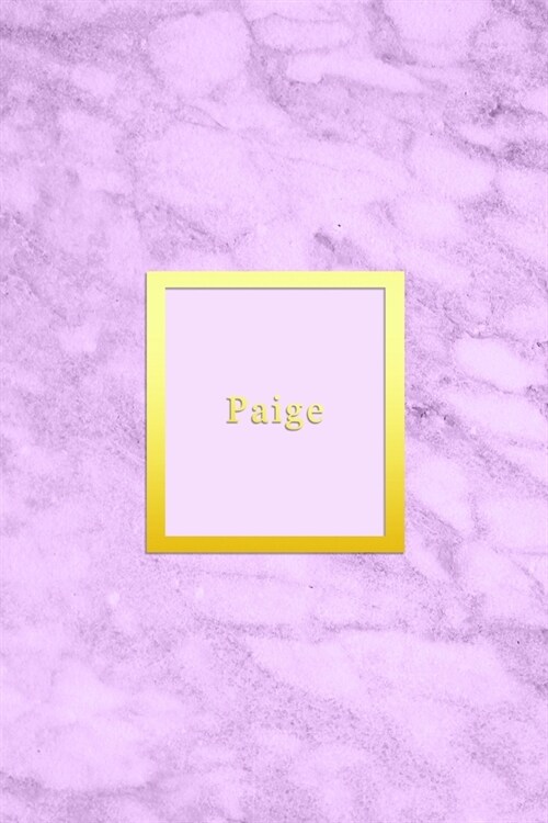 Paige: Custom dot grid diary for girls Cute personalised gold and marble diaries for women Sentimental keepsake notebook jour (Paperback)