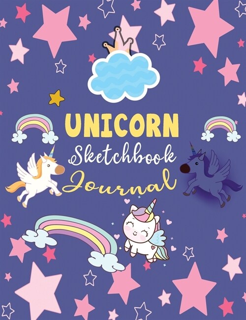 Unicorn Journal Sketchbook: Unicorn Sketchbook Notebook Pages Blank and Line Cute Unicorn Girls Gift Perfect Drawing Kids (Paperback)