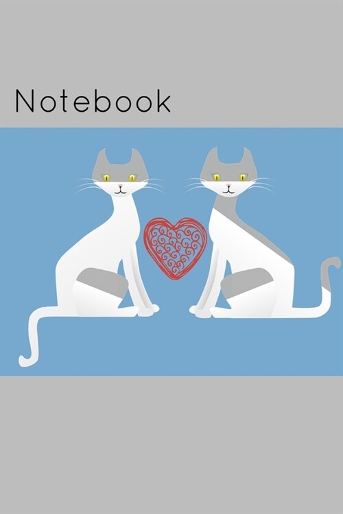 Notebook: Cute Grey Siamese cats Homework Book Notepad Notebook Composition and Journal Gratitude Dot Diary (Paperback)