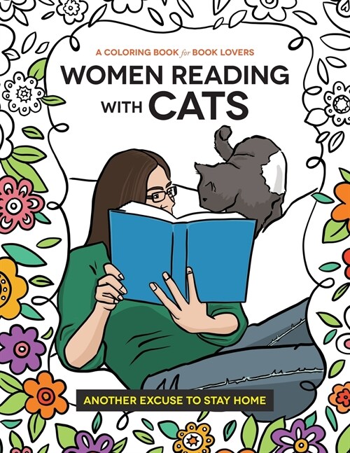 Women Reading with Cats: A Coloring Book for Book Lovers (Paperback)