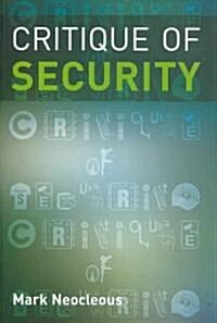 Critique of Security (Paperback)