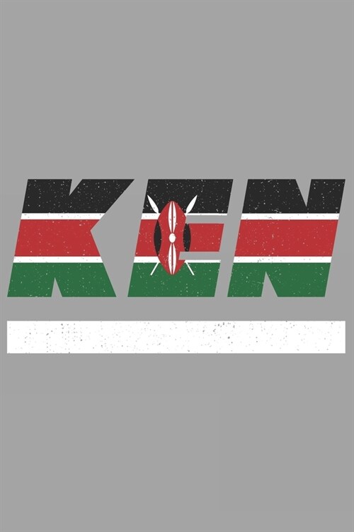 Ken: Kenya notebook with lined 120 pages in white. College ruled memo book with the kenyan flag (Paperback)