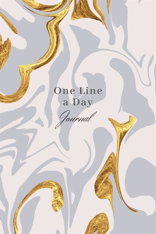 One Line A Day Journal: Blue And Gold Marble One Line A Day Journal Five-Year Memory Book, Diary, Notebook, 6x9, 110 Lined Blank Pages (Paperback)