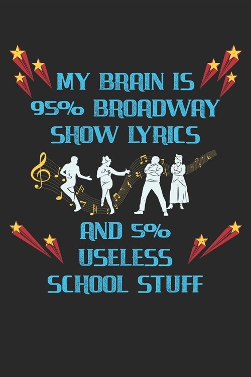 My Brain Is 95% Broadway Show Lyrics And 5% Useless School Stuff: Theater Theatre Actor Actress. Blank Composition Notebook to Take Notes at Work. Pla (Paperback)