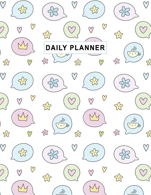 Low Vision Undated 90 Day Daily Planner Large Print: Calendar With 1/2 Wide Rule Bold Lines on White Paper for Visually Impaired Pastel Coffee Floral (Paperback)