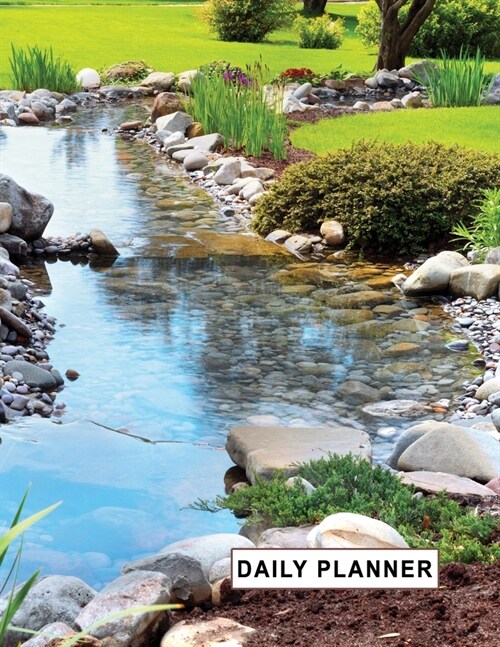 Low Vision Undated 90 Day Daily Planner Large Print: Calendar With 1/2 Wide Rule Bold Lines on White Paper for Visually Impaired Japanese Garden Cove (Paperback)