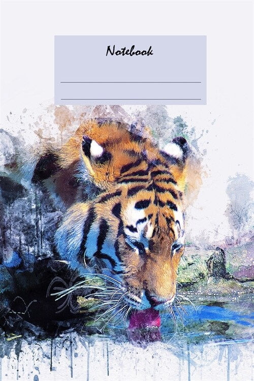 Notebook: Tiger Splash Art Journal Unlined with Page Numbers (Paperback)