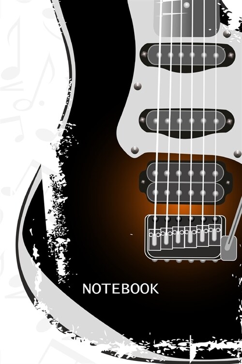 Notebook: Electric Guitar Print Blank Lined Journal To Write In - Guitarist And Guitar Lover Gift Ideas For Men, Kids & Teens (Paperback)