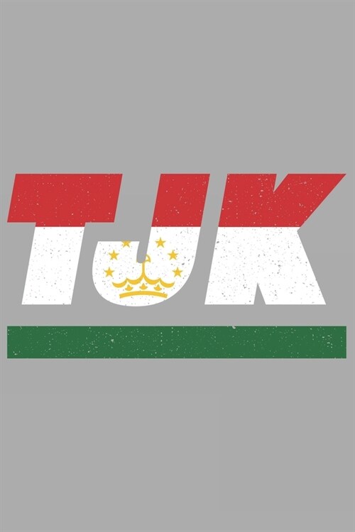 Tjk: Tajikistan notebook with lined 120 pages in white. College ruled memo book with the tajikistanian flag (Paperback)