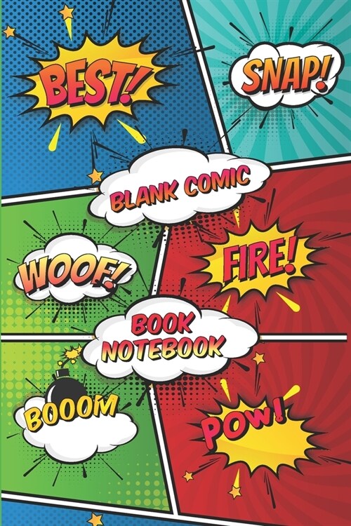 Blank Comic Book Notebook: Create Your Own Comics With This Comic Book Journal Notebook: Over 100 Pages Large Big 6 x 9 Cartoon / Blank Comic B (Paperback)