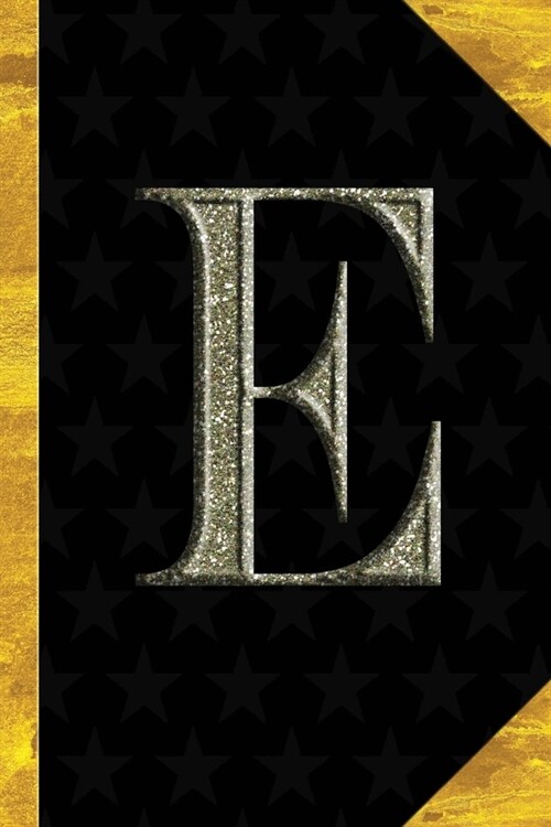 E: Black with Gold Classic Vintage theme - Personalized College Lined Notebook Journal - Diary & Note Taking -Initial Mon (Paperback)