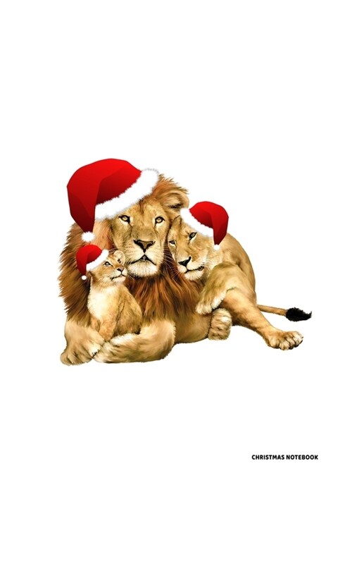 Christmas Notebook: Lion Fan Holiday Notepad With Lined Wide Ruled Paper For Taking Notes. Xmas Journal Diary 5 x 8 Inch Soft Cover For Ho (Paperback)