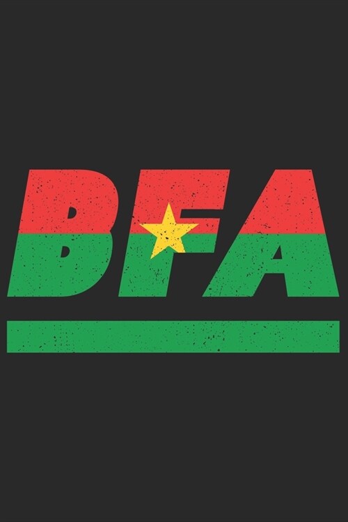 Bfa: Burkina Faso notebook with lined 120 pages in white. College ruled memo book with the burkina faso flag (Paperback)