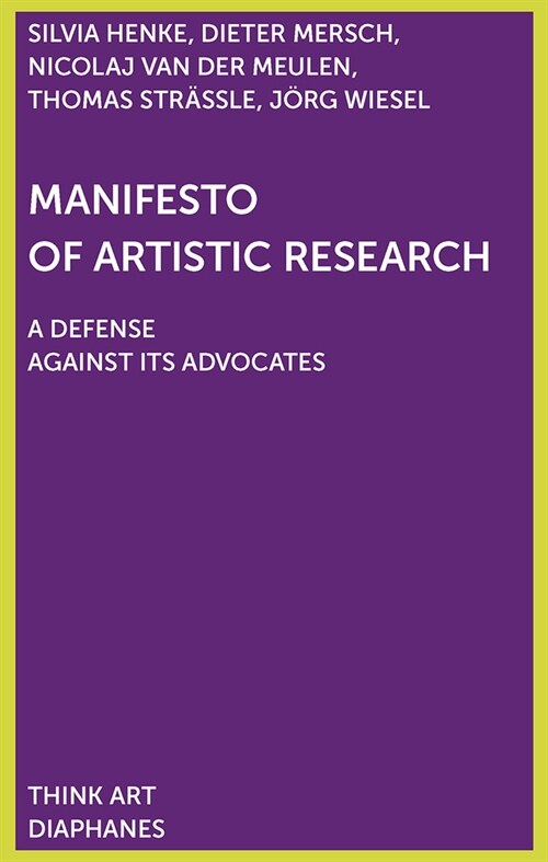 Manifesto of Artistic Research (Paperback)