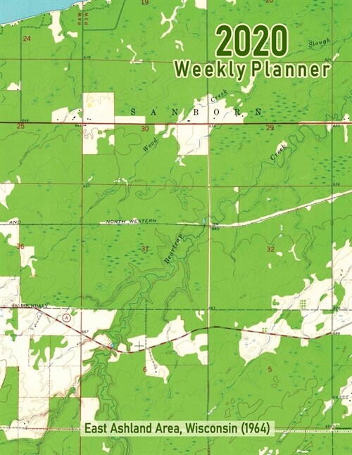 2020 Weekly Planner: East Ashland Area, Wisconsin (1964): Vintage Topo Map Cover (Paperback)