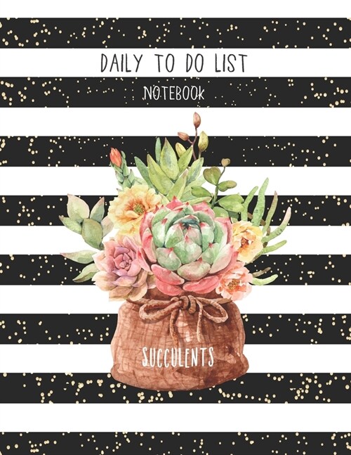 Daily To Do List Notebook: Watercolor Succulents - Hourly Planner - Daily Task Journal - Personal Planner - Schedule Appointment Book - Daily Foo (Paperback)