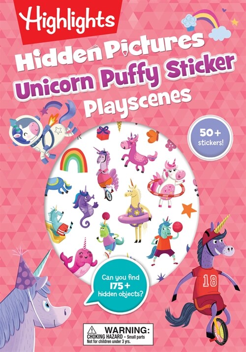Unicorn Hidden Pictures Puffy Sticker Playscenes: Unicorn Sticker Activity Book, 50+ Reusable Stickers, Decorate Pictures and Solve Puzzles, Sticker B (Paperback)