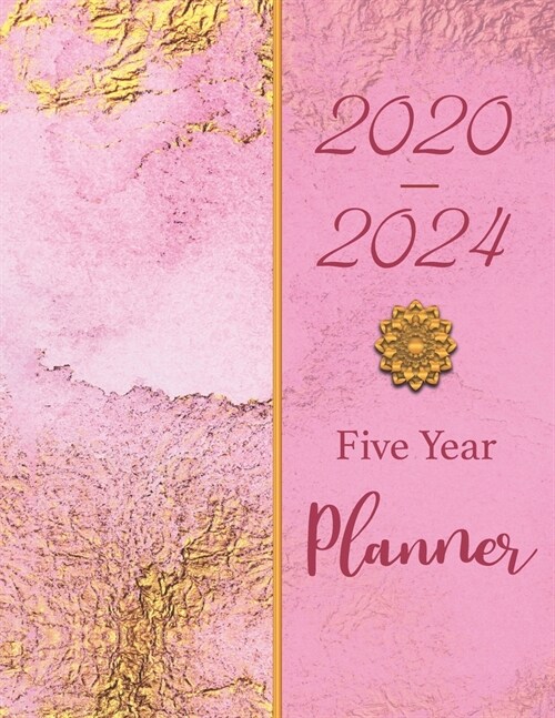 2020-2024 Five Year Planner: Luxury Gold Watercolor Texture design with 60 Months Calendar, Appointment Calendar or Business Planners (Paperback)