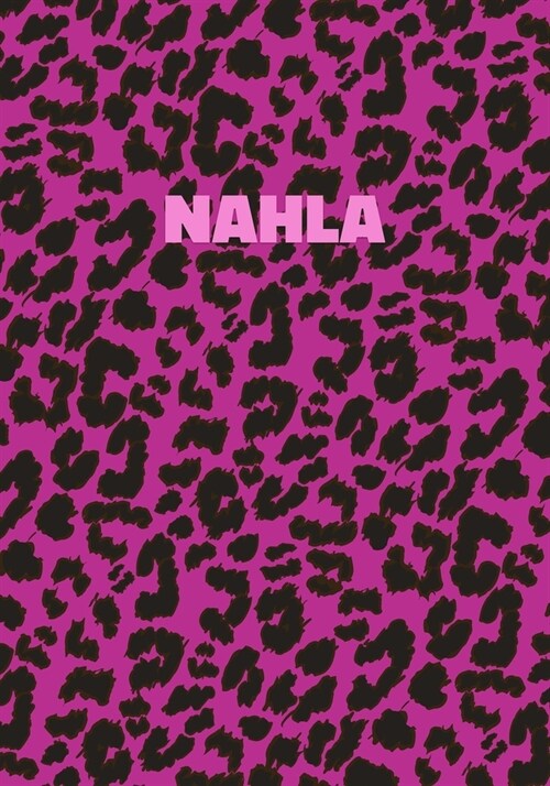 Nahla: Personalized Pink Leopard Print Notebook (Animal Skin Pattern). College Ruled (Lined) Journal for Notes, Diary, Journa (Paperback)