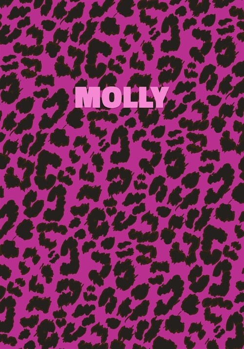Molly: Personalized Pink Leopard Print Notebook (Animal Skin Pattern). College Ruled (Lined) Journal for Notes, Diary, Journa (Paperback)